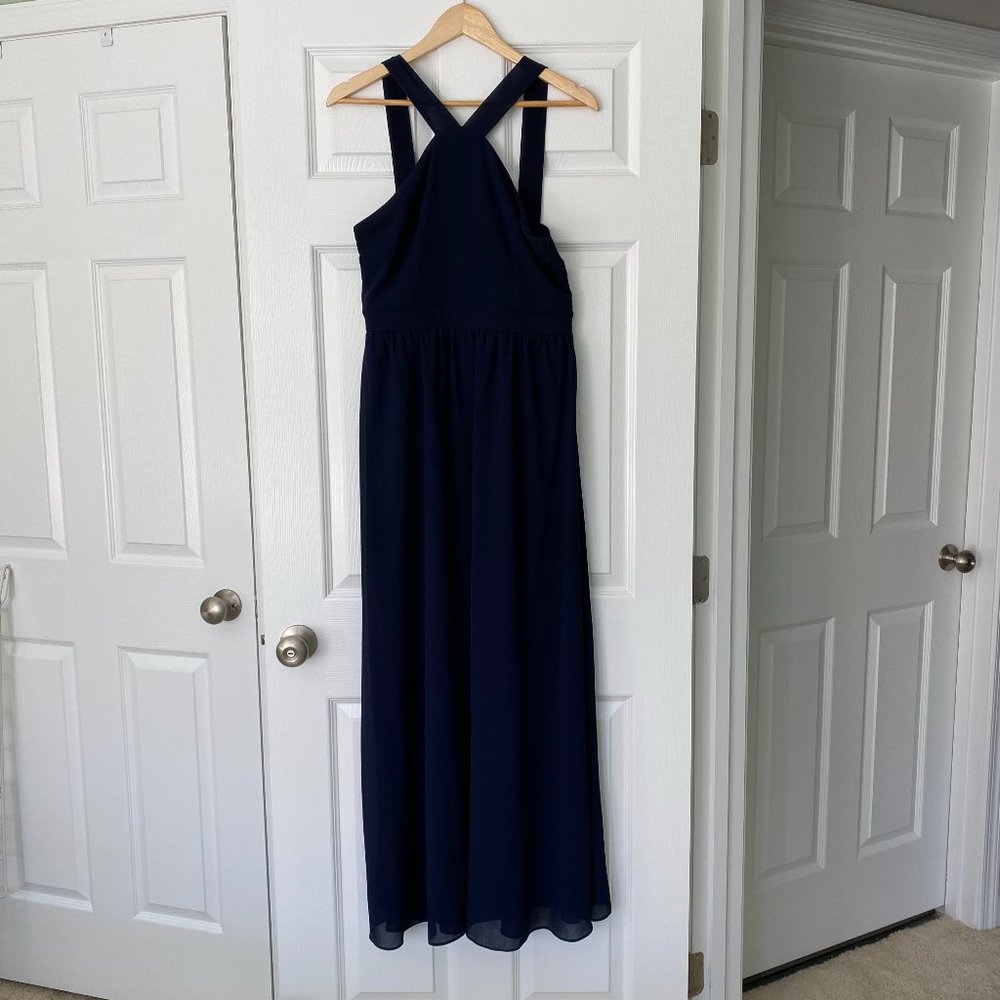 Lulu's Air of Romance Navy Blue Maxi Dress